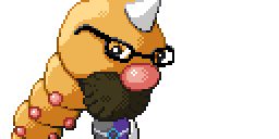 A banner of a close-up of a Weedle with my features.