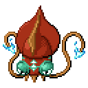 A sprite of Cullosspark, a colossal squid inspired Fakemon that I designed based for Bromojumbo's Fakemon Type Challenge.