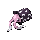 A sprite of Disappus, an octopus inspired Fakemon that I designed based on my alma mater's Art-tober 2021 prompt list.