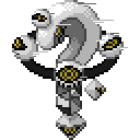A sprite of Tetrark, an omnipotent observer of the universe.  This sprite uses subpixels to break its cohesive style.